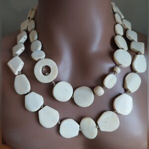 Vintage Cream Beaded Necklace
